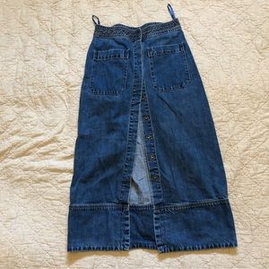 Free People mid length button up skirt